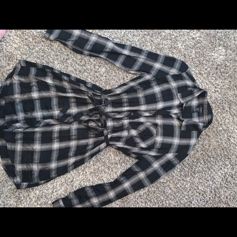 Plaid button up dress